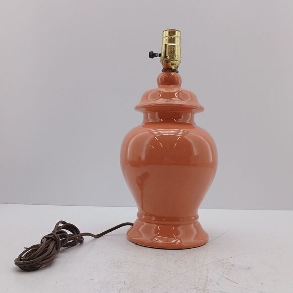 Retro Peach Ginger Jar Glaze Ceramic Pottery Table Lamp Art Deco Pottery - Picture 9 of 14